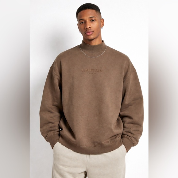 Fear of God Other - Essentials Fear of God Brown Mockneck Sweatshirt, Small